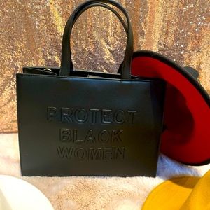 PROTECT BLACK WOMEN PURSE AND HAT SET